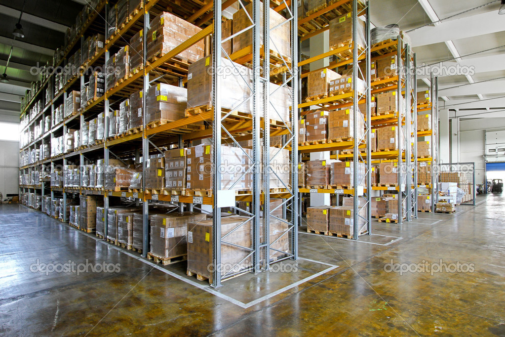 Warehouse shelves